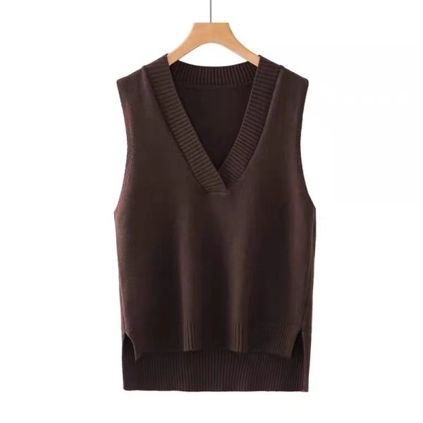 Women's V-Neck Knitted Vest - Image 7